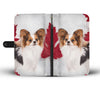 Papillon Dog On White Wallet Case- Free Shipping