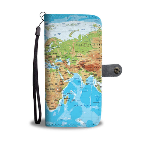 World Map Wallet Case- Free Shipping