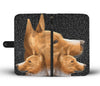 Cute Three Basenji Dog Print Wallet Case-Free Shipping