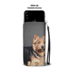 Lovely Norwich Terrier Dog On Grey Print Wallet Case-Free Shipping