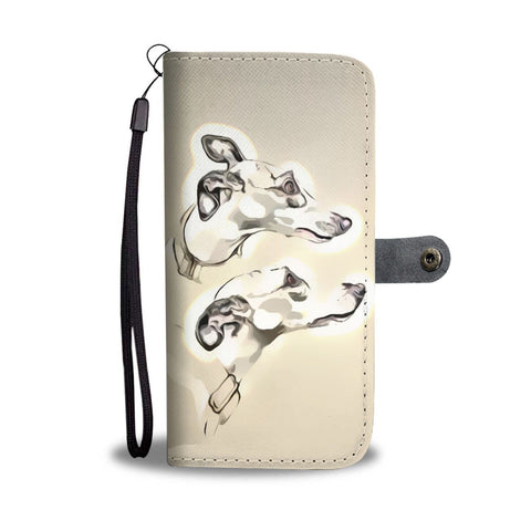 Hand Crafted Whippet dog Print Wallet Case-Free Shipping