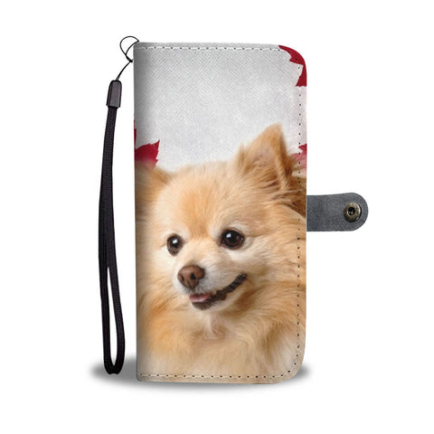 Cute Pomeranian Print Wallet Case- Free Shipping