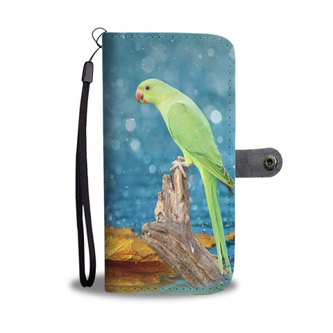 Rose- Ringed Parakeet Print Wallet Case- Free Shipping