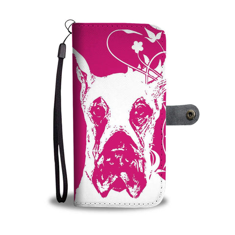 White Great Dane Print Wallet Case-Free Shipping