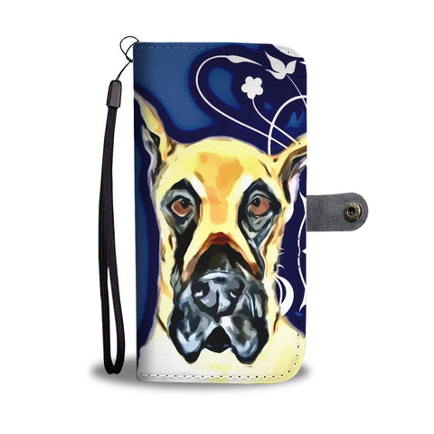 Amazing Great Dane On Blue Print Wallet Case-Free Shipping