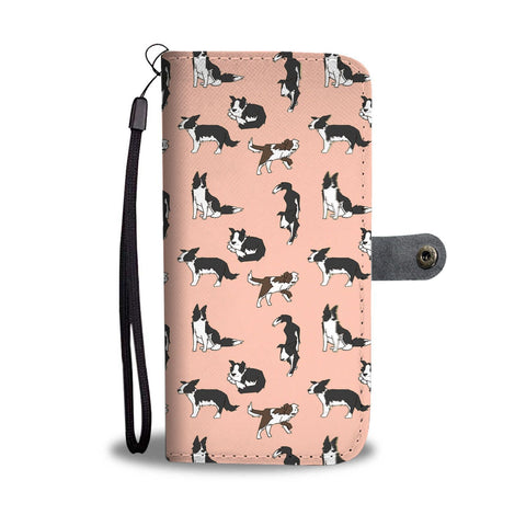 Border Collie Dog 2nd Pattern Print Wallet Case-Free Shipping