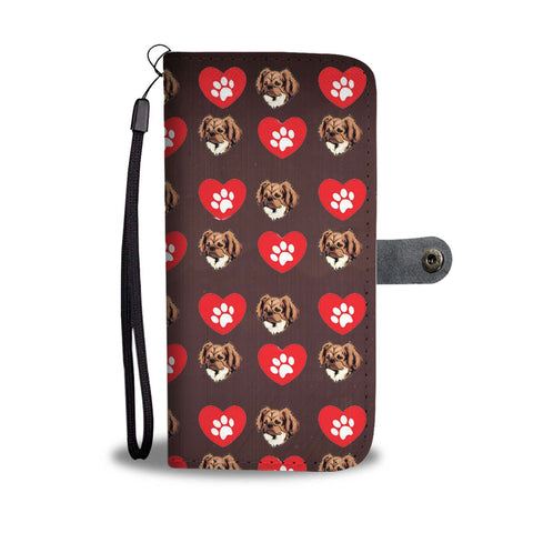 Tibetan Spaniel Dog with paws Patterns Print Wallet Case-Free Shipping