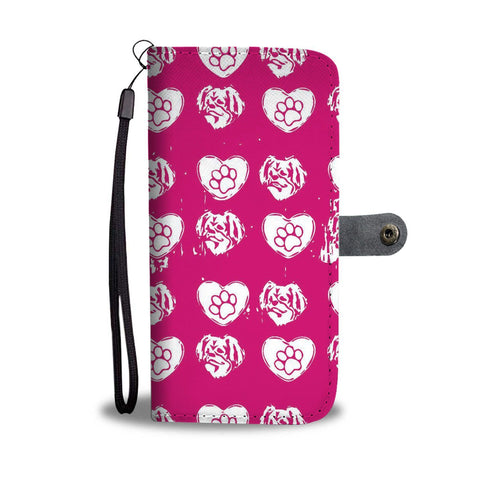 Tibetan Spaniel Dog On Pink Patterns Print Wallet Case-Free Shipping