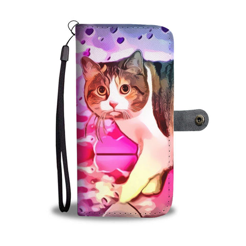 Cute Manx Cat Print Wallet Case-Free Shipping