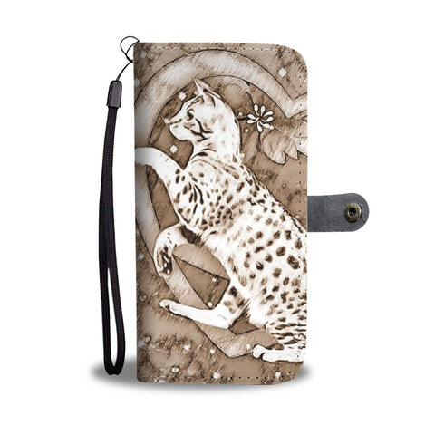 Ocicat in heart Print Wallet Case-Free Shipping