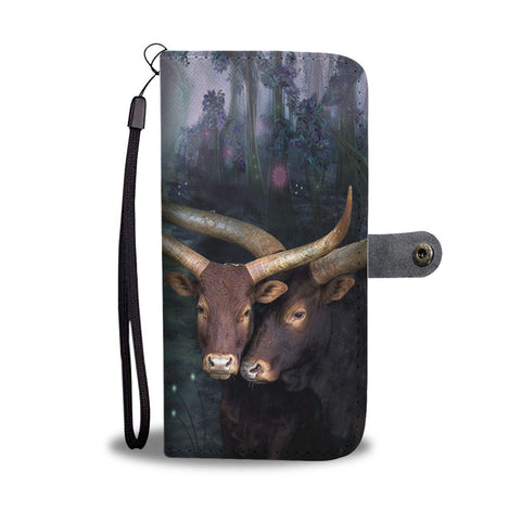 Ankole Watusi Cattle (Cow) Print Wallet Case-Free Shipping