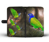 Blue Headed  Parrot Print Wallet Case-Free Shipping