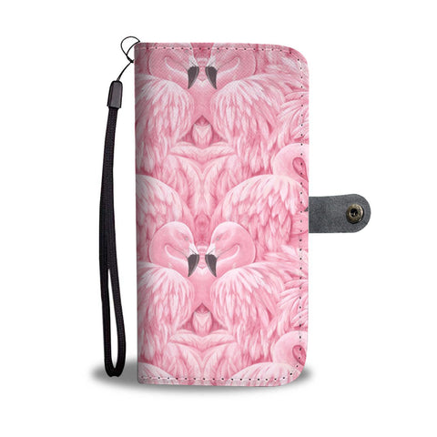 Pink Flamingo Print Wallet Case- Free Shipping