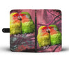 Peach Faced Lovebird Print Wallet Case-Free Shipping