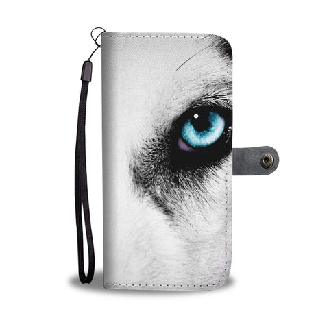 Amazing Siberian Husky Eye Print Wallet Case-Free Shipping