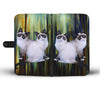 Lovely Snowshoe Cat Print Wallet Case-Free Shipping