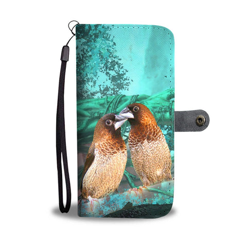 Society Finch Bird Print Wallet Case-Free Shipping