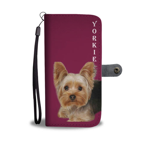 Yorkshire Terrier (Yorkie) On Pink Print Wallet Case-Free Shipping