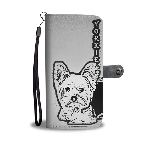 Cute Yorkie With Love Print Wallet Case-Free Shipping