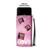 Cute Yorkie With Love On Pink Print Wallet Case-Free Shipping