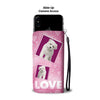 Maltese Dog with Love Print Wallet Case-Free Shipping