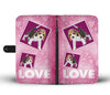 Beagle Dog with Love Print Wallet Case-Free Shipping