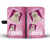 Cute Golden Retriever puppy with Love Print Wallet Case-Free Shipping