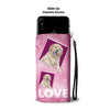 Cute Golden Retriever puppy with Love Print Wallet Case-Free Shipping