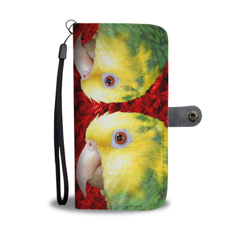 Amazon Parrot Print Wallet Case-Free Shipping