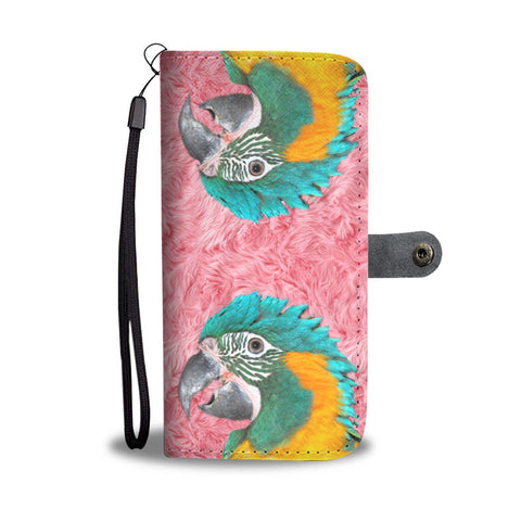 Lovely Blue Headed Parrot Print Wallet Case-Free Shipping