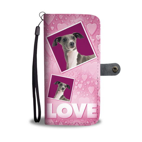 Italian Greyhound Dog with Love Print Wallet Case-Free Shipping