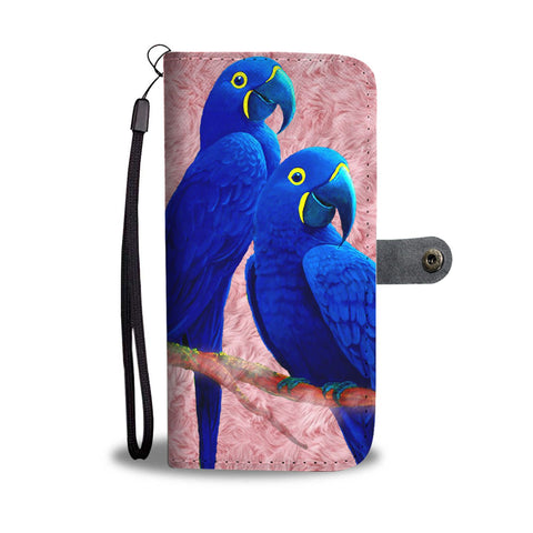 Amazing Hyacinth Macaw Parrot Print Wallet Case-Free Shipping