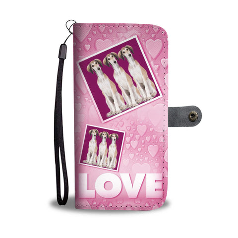 Saluki Dog with Love Print Wallet Case-Free Shipping