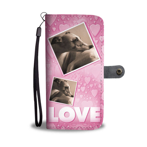 Whippet Dog with Love Print Wallet Case-Free Shipping