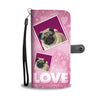 Pug Dog with Love Print Wallet Case-Free Shipping
