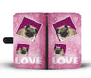 Pug Dog with Love Print Wallet Case-Free Shipping