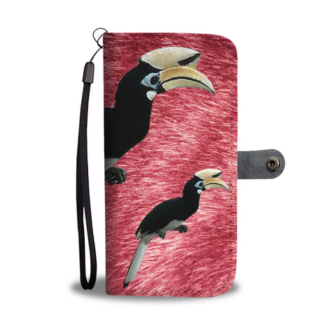 African Pied Hornbill Bird Print Wallet Case-Free Shipping