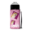 Akita Dog with Love Print Wallet Case-Free Shipping