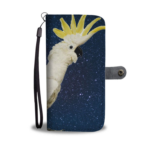 Lovely Cockatoo Parrot Print Wallet Case-Free Shipping