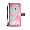 Pomeranian Dog with Love Print Wallet Case-Free Shipping