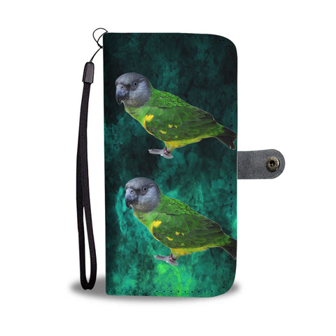 Lovely Senegal Parrot Print Wallet Case-Free Shipping