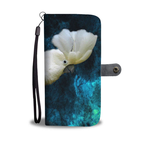 Lovely Umbrella Cockatoo Bird Print Wallet Case-Free Shipping