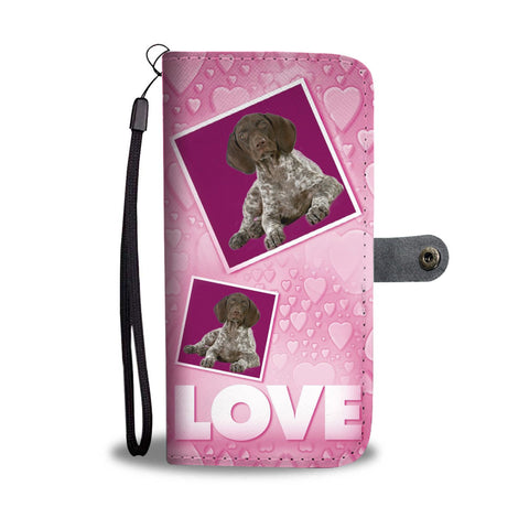 German Shorthaired Pointer with Love Print Wallet Case-Free Shipping