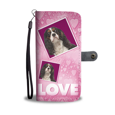 Cavalier King Charles Spaniel with Love Print Wallet Case-Free Shipping