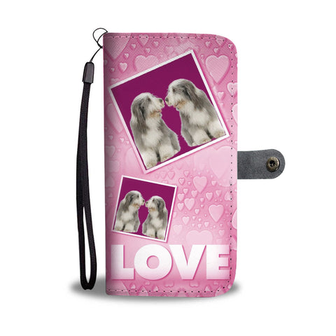 Old English Sheepdog with Love Print Wallet Case-Free Shipping