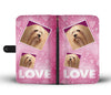 Lhasa Apso Dog with Love Print Wallet Case-Free Shipping