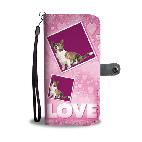 Cardigan Welsh Corgi with Love Print Wallet Case-Free Shipping