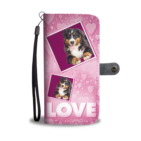 Bernese Mountain dog with Love Print Wallet Case-Free Shipping