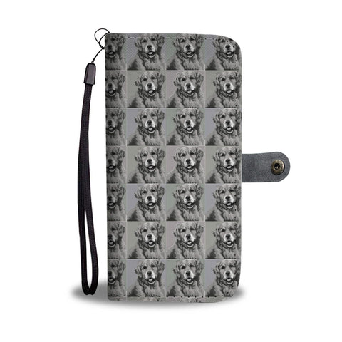 Golden Retriever Dog Black&White Pattern  Print Wallet Case-Free Shipping