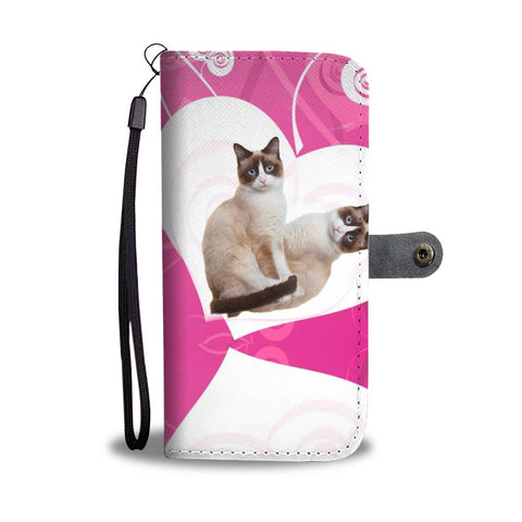 Snowshoe Cat Print Wallet Case-Free Shipping